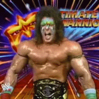 The Ultimate Warrior head bang