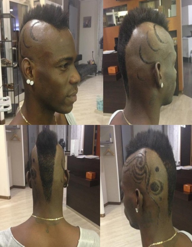 Horror Hair: Mario Balotelli Has Strange 'Crop Circles' Shaved Into His Head  (Photos) | Who Ate all the Pies