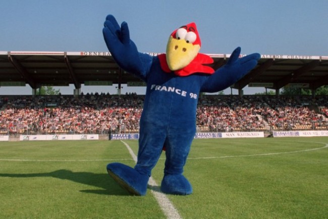 World Cup Soccer - France 98 Mascot - in Eric Cantona in Lille neg bag