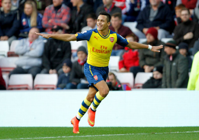 Arsenal's Alexis Sanchez celebrates his opening goal