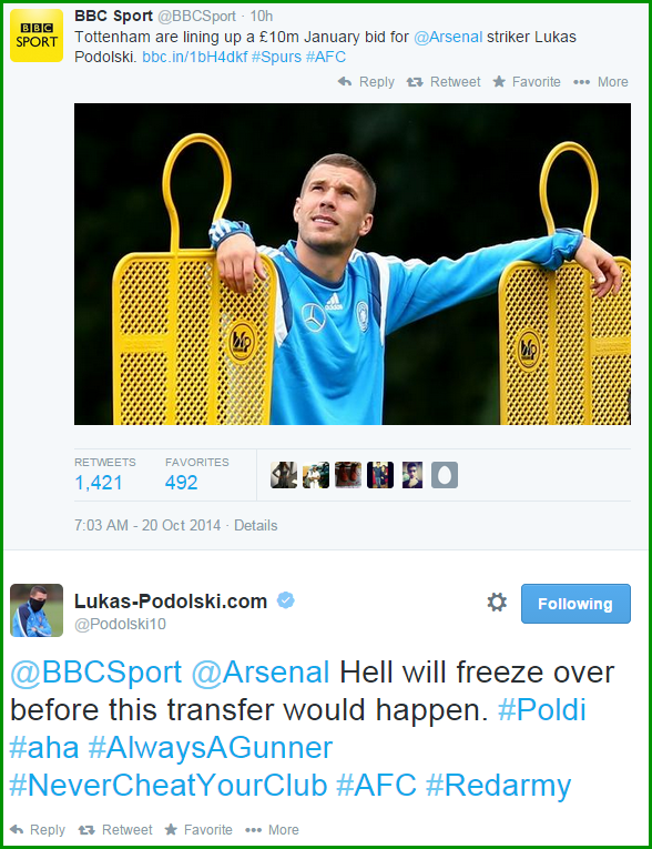 Lukas Podolski Demonstrates How To Debunk A Silly Transfer Rumour In ...