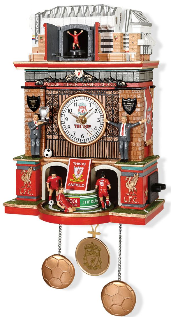 Football Tat: Behold, The Handsome Liverpool FC 'Anfield' Cuckoo Clock ...